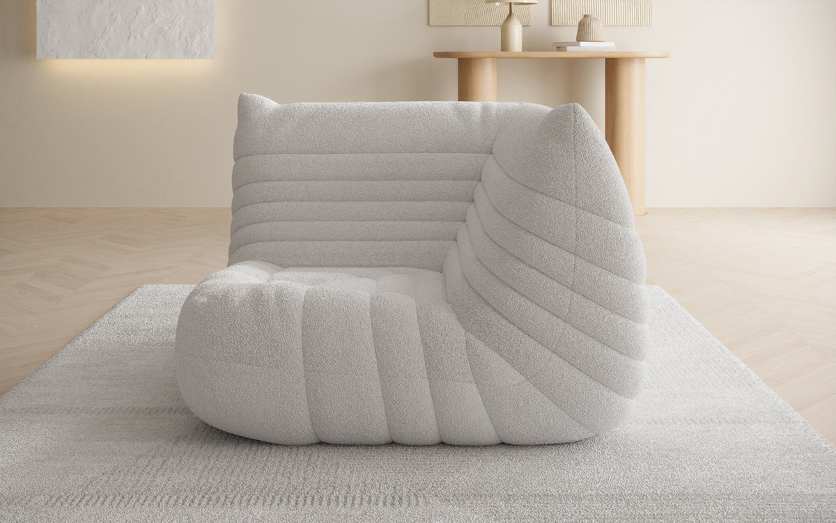 Fauteuil canapé Eckmodul Calmo en Peluche Bouclé