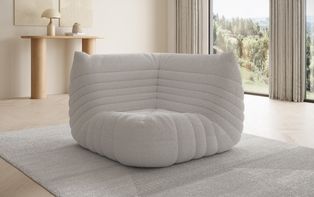 Fauteuil canapé Eckmodul Calmo en Peluche Bouclé