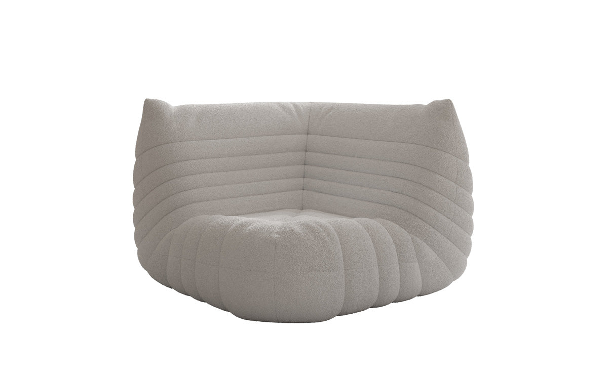 Fauteuil canapé Eckmodul Calmo en Peluche Bouclé