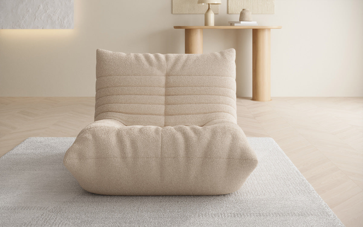 Fauteuil canapé design Calmo en Peluche Bouclé