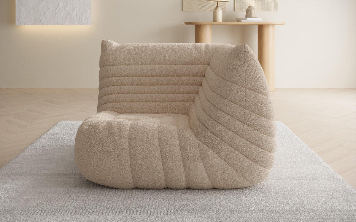 Fauteuil canapé Eckmodul Calmo en Peluche Bouclé