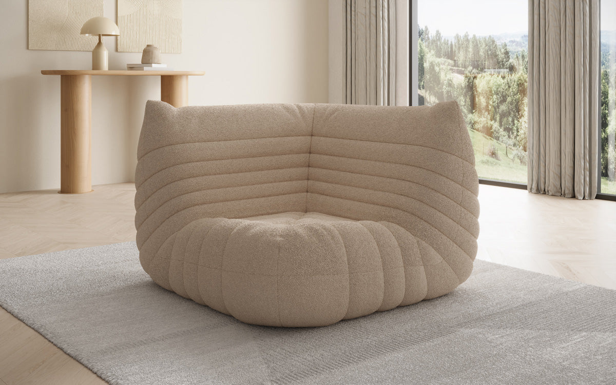 Fauteuil canapé Eckmodul Calmo en Peluche Bouclé