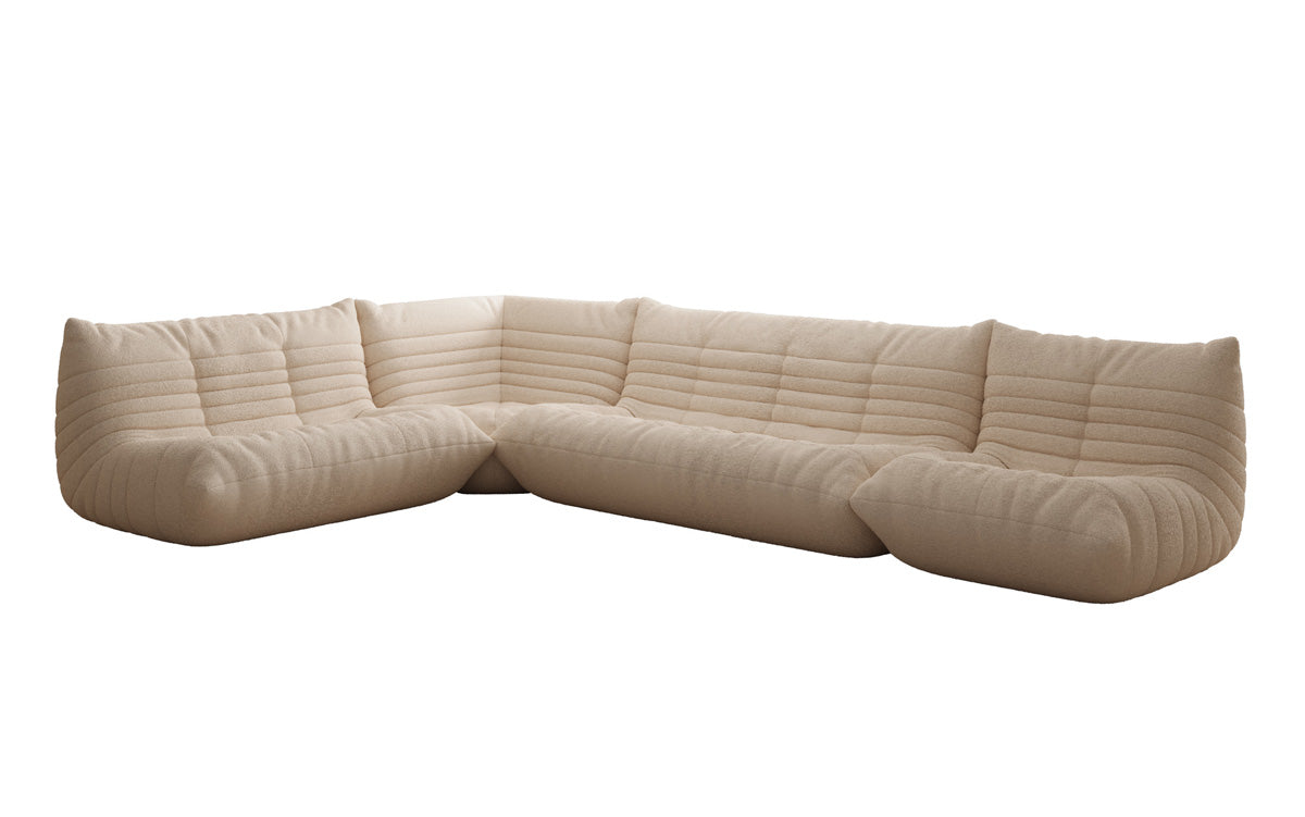 Canapé design Wohnlandschaft Calmo en Peluche Bouclé