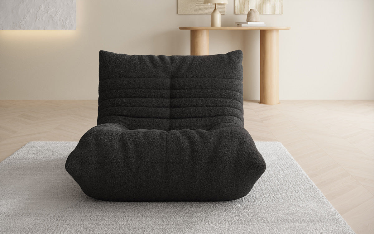 Fauteuil canapé design Calmo en Peluche Bouclé