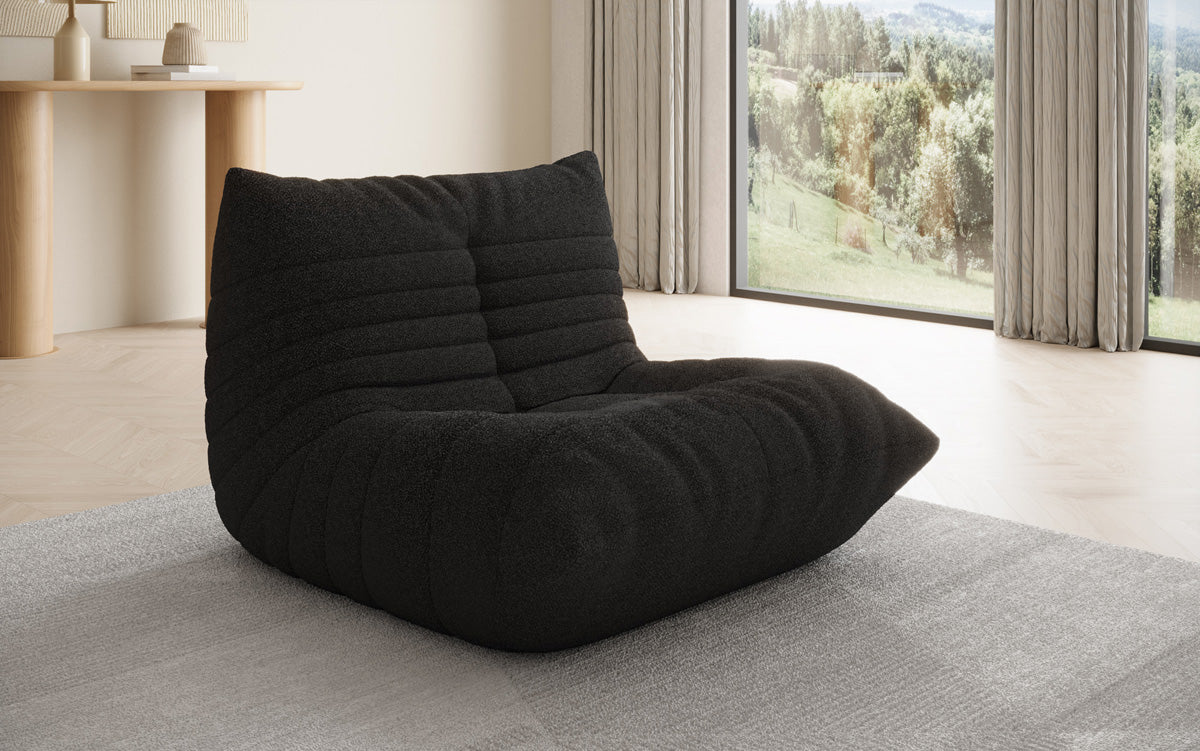 Fauteuil canapé design Calmo en Peluche Bouclé