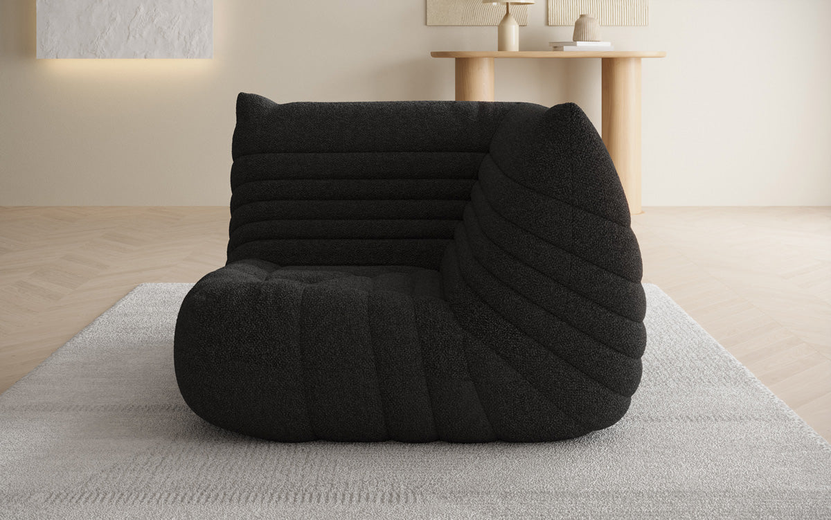 Fauteuil canapé Eckmodul Calmo en Peluche Bouclé