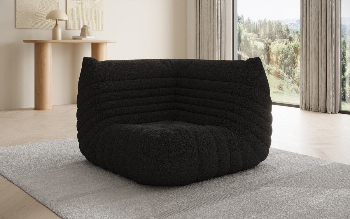Fauteuil canapé Eckmodul Calmo en Peluche Bouclé