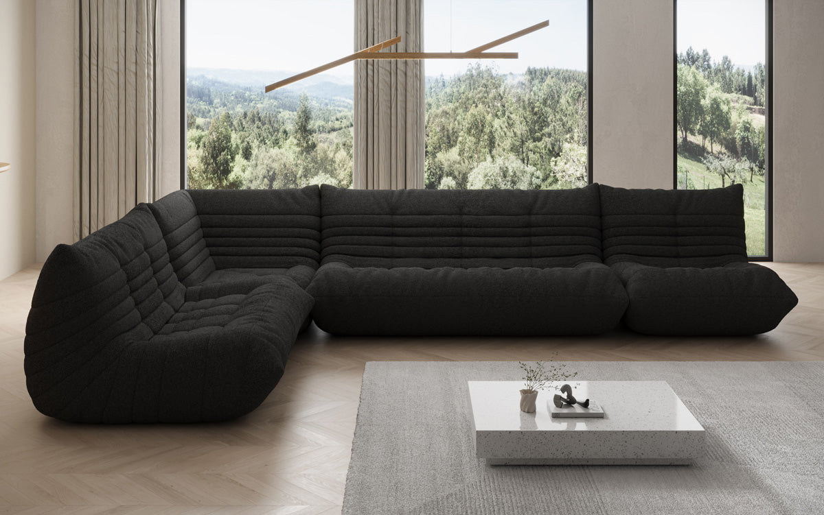 Canapé design Wohnlandschaft Calmo en Peluche Bouclé