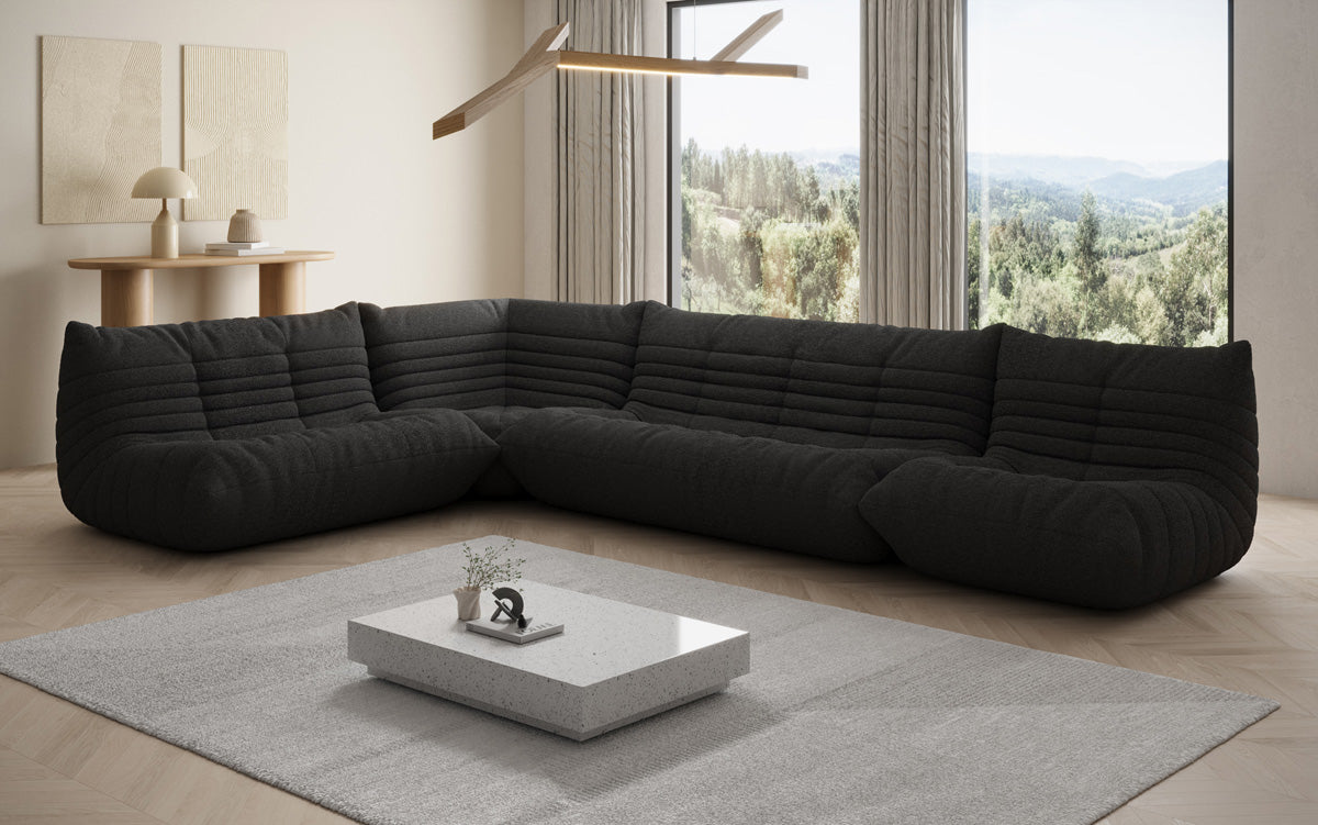 Canapé design Wohnlandschaft Calmo en Peluche Bouclé