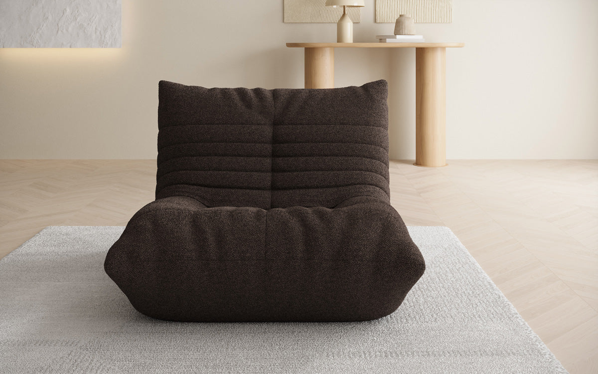 Fauteuil canapé design Calmo en Peluche Bouclé