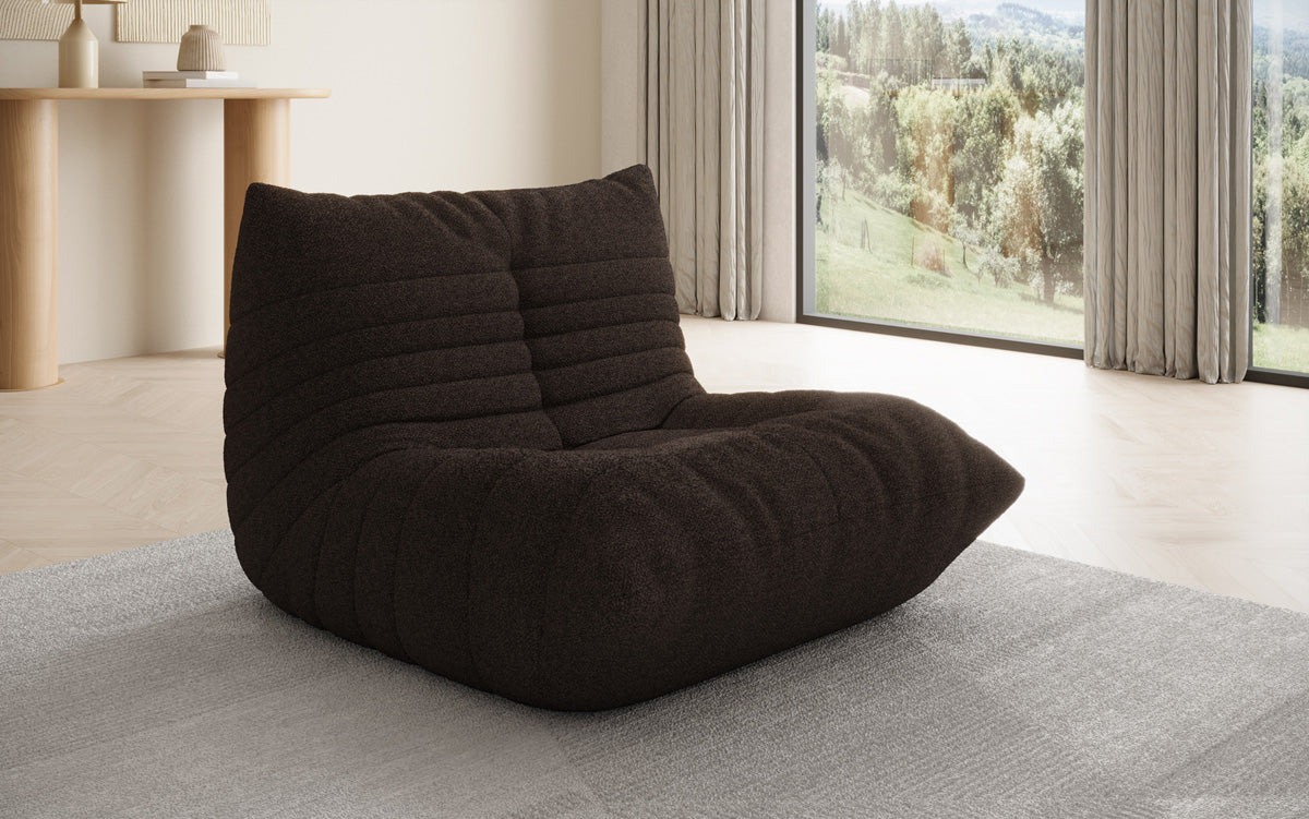 Fauteuil canapé design Calmo en Peluche Bouclé