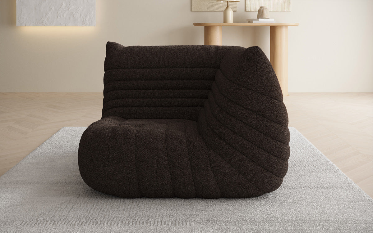 Fauteuil canapé Eckmodul Calmo en Peluche Bouclé