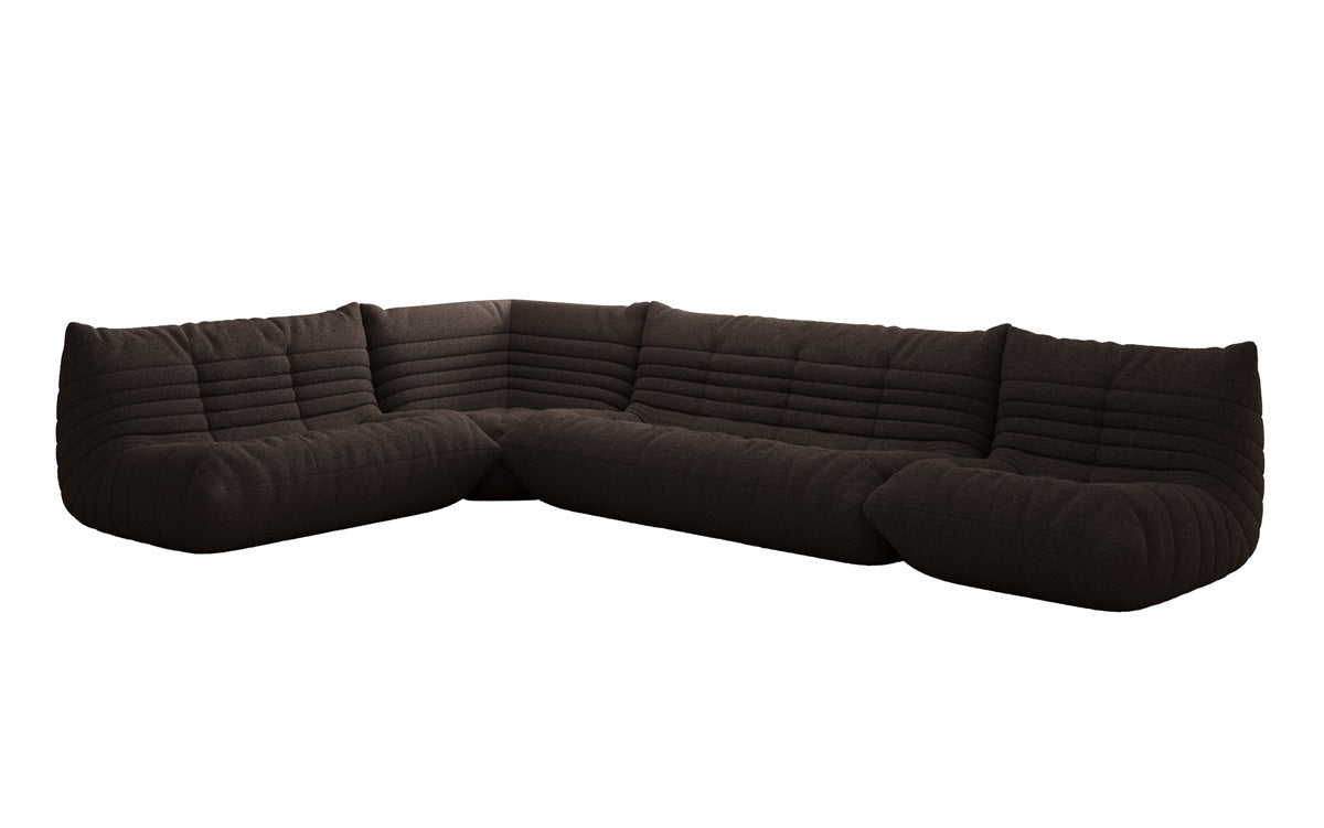 Canapé design Wohnlandschaft Calmo en Peluche Bouclé