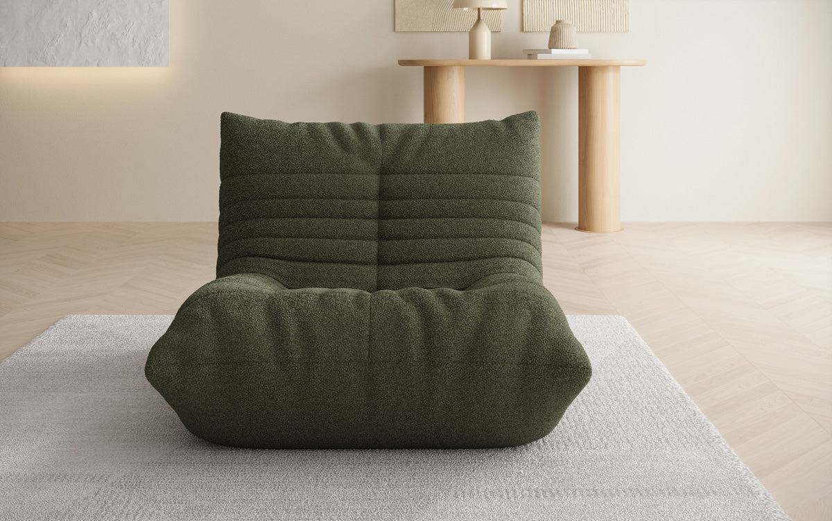 Fauteuil canapé design Calmo en Peluche Bouclé