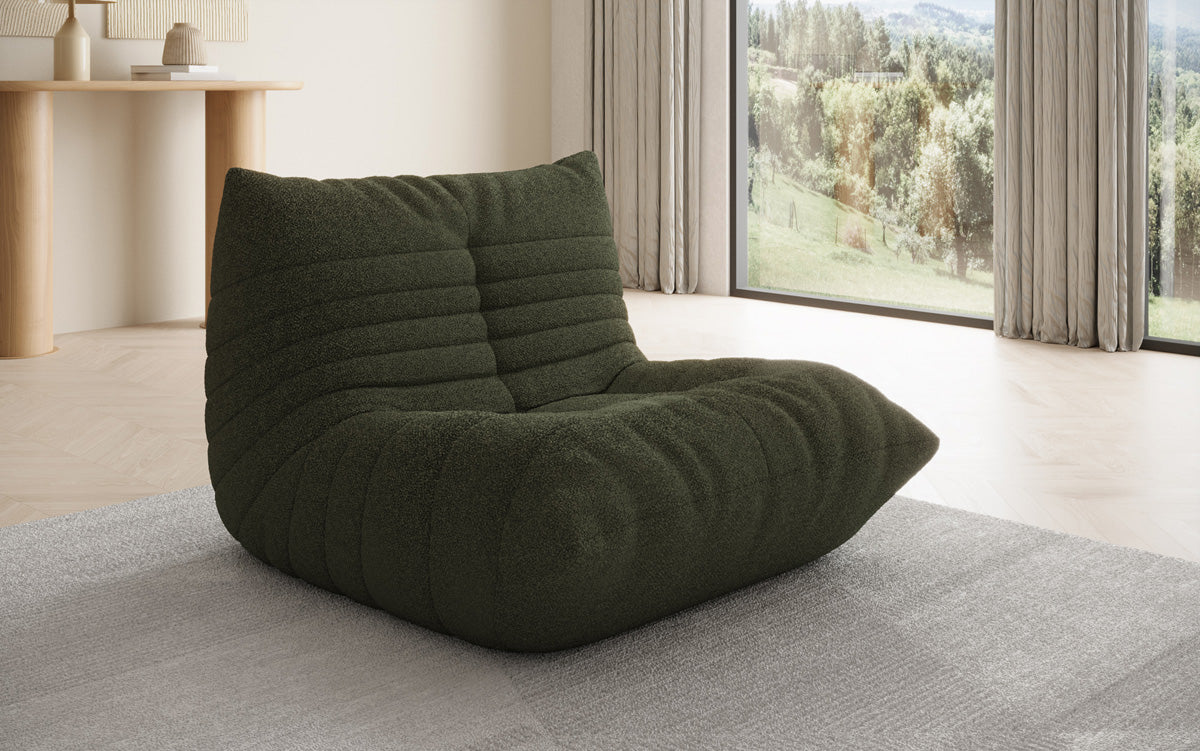 Fauteuil canapé design Calmo en Peluche Bouclé
