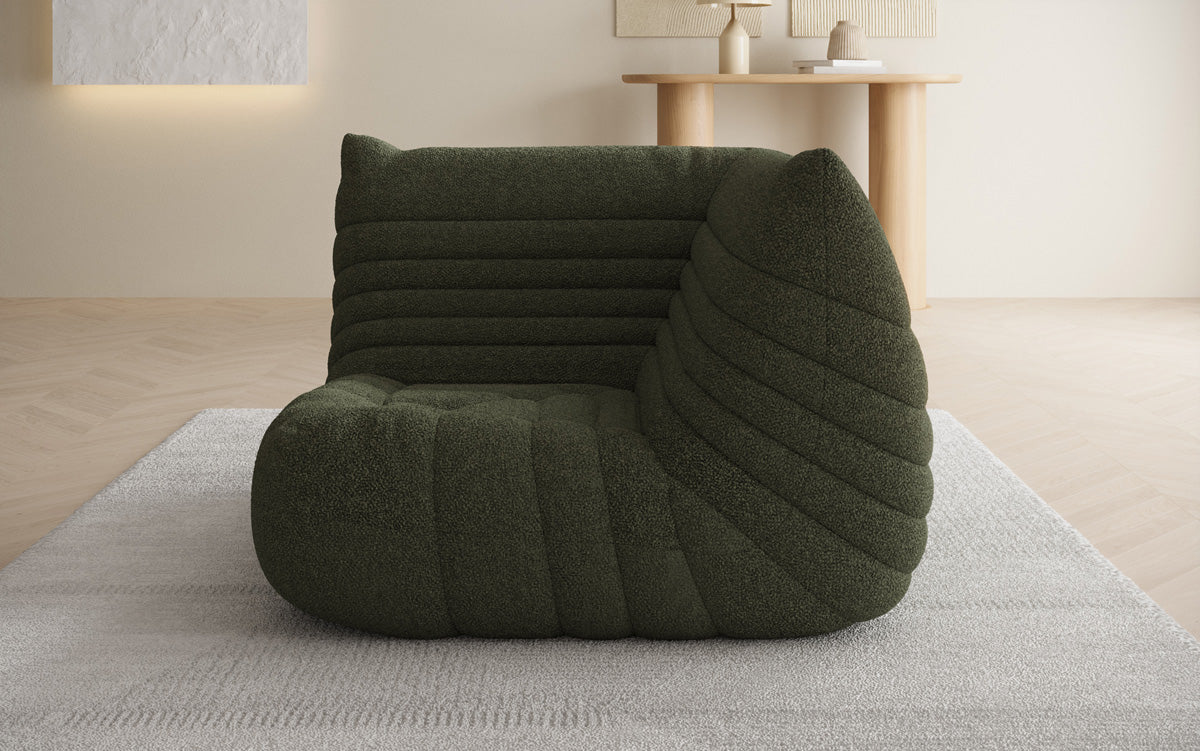Fauteuil canapé Eckmodul Calmo en Peluche Bouclé