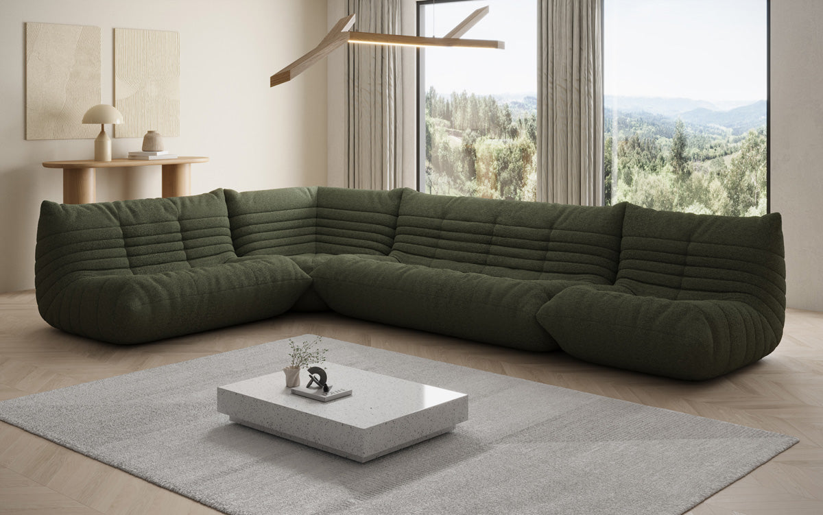 Canapé design Wohnlandschaft Calmo en Peluche Bouclé