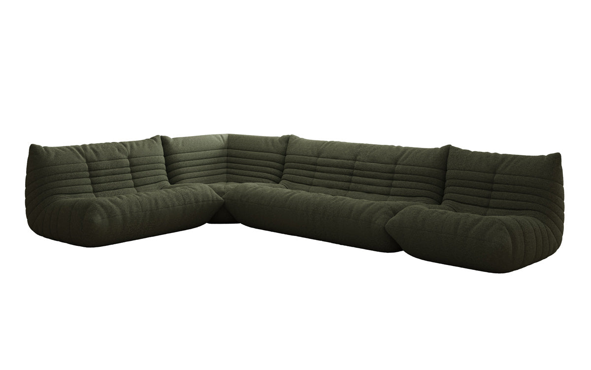 Canapé design Wohnlandschaft Calmo en Peluche Bouclé