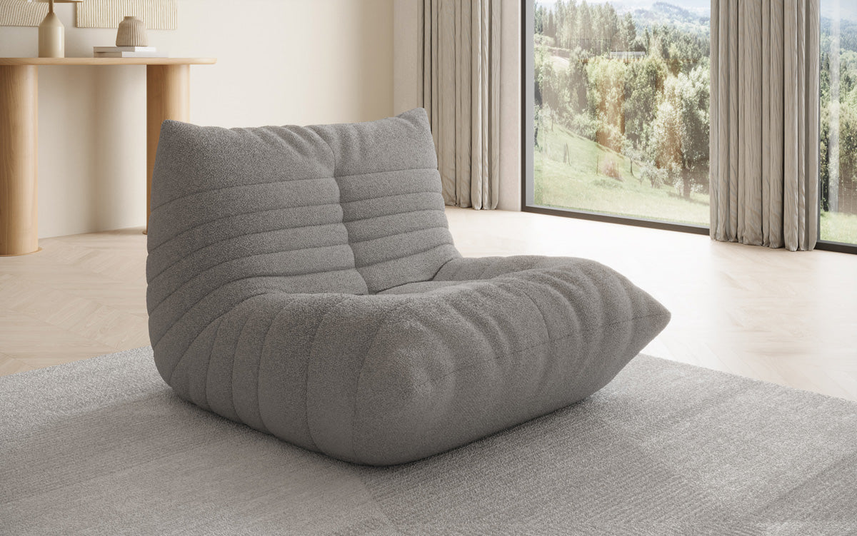 Fauteuil canapé design Calmo en Peluche Bouclé