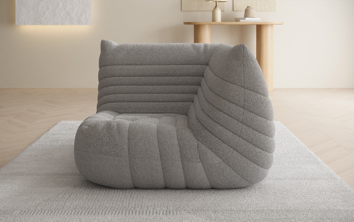 Fauteuil canapé Eckmodul Calmo en Peluche Bouclé