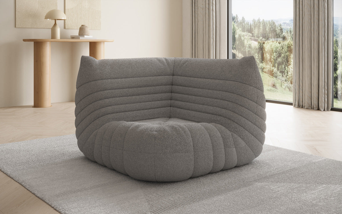 Fauteuil canapé Eckmodul Calmo en Peluche Bouclé