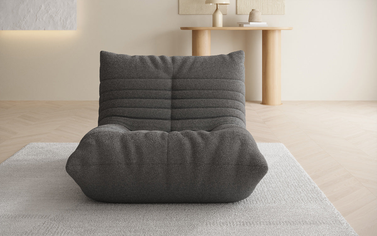 Fauteuil canapé design Calmo en Peluche Bouclé