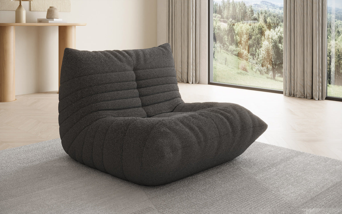 Fauteuil canapé design Calmo en Peluche Bouclé