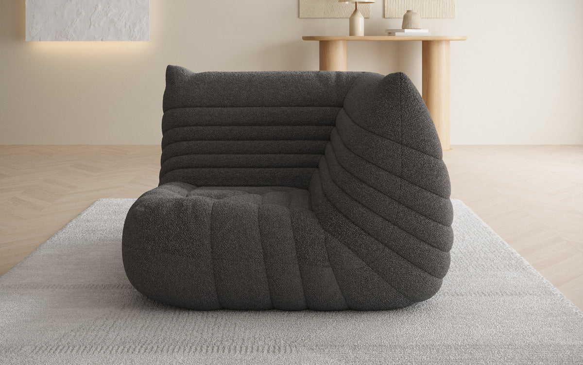 Fauteuil canapé Eckmodul Calmo en Peluche Bouclé