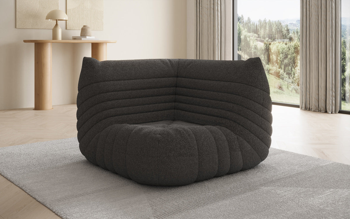 Fauteuil canapé Eckmodul Calmo en Peluche Bouclé