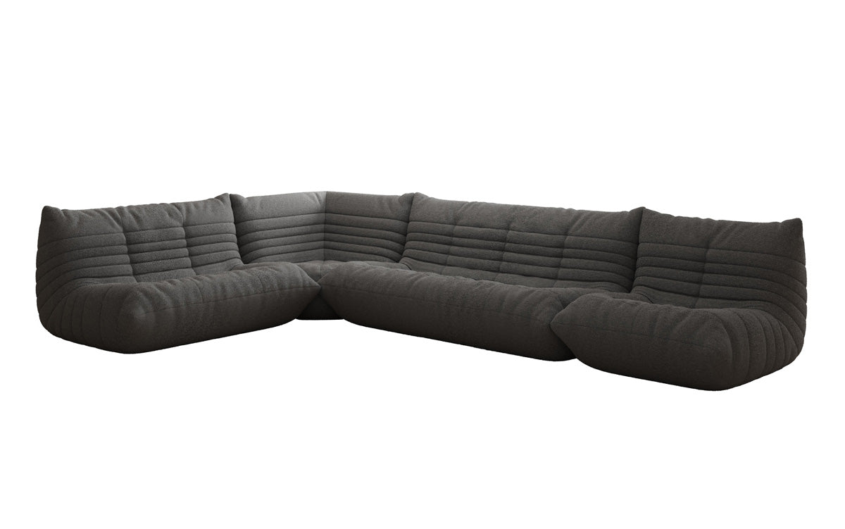 Canapé design Wohnlandschaft Calmo en Peluche Bouclé