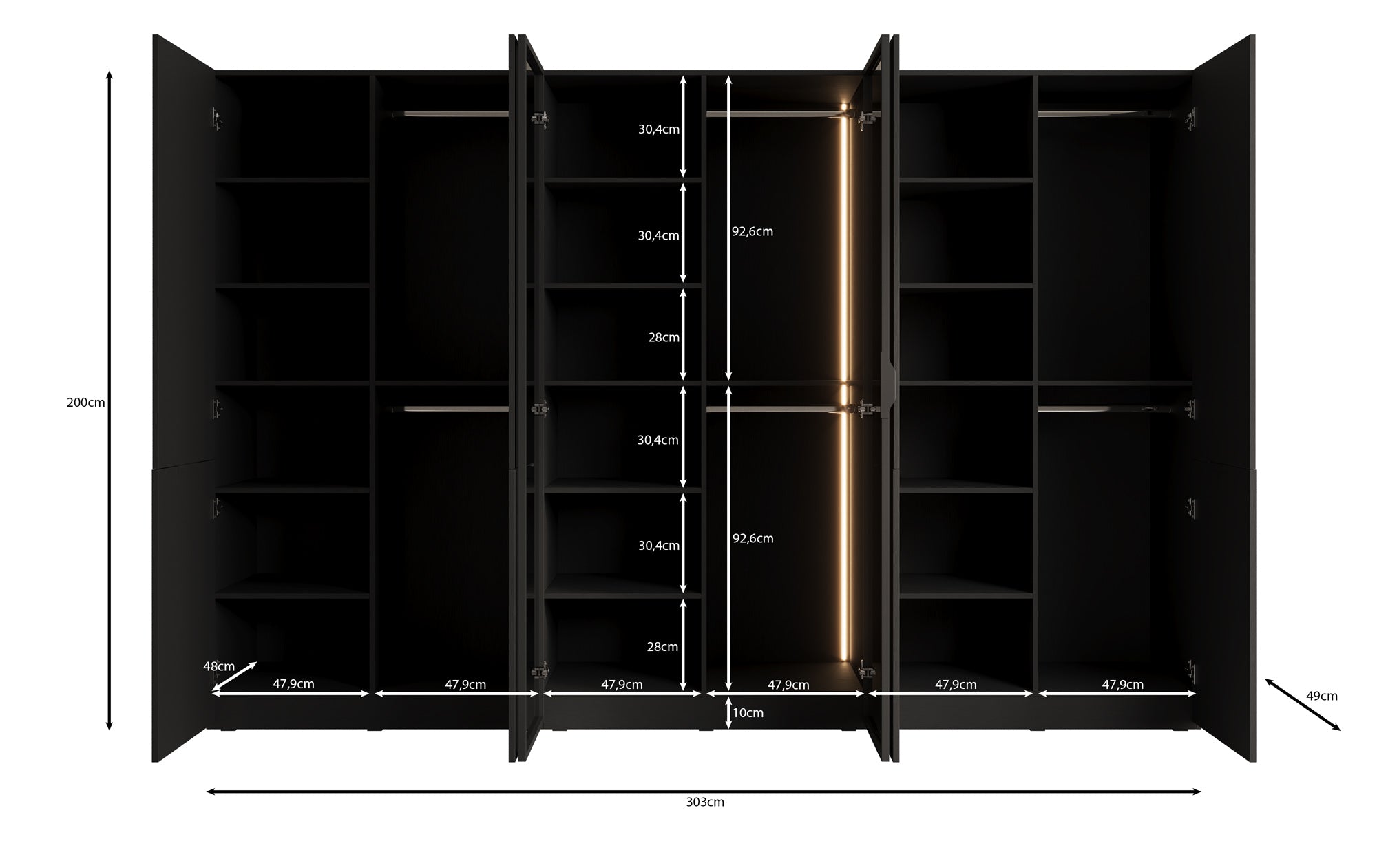 Modulo Arven – Armoire design à trois modules avec façade en bois et verre