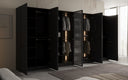 Moduro Rivon – Modularer Design-Kleiderschrank mit geriffelter Glasfront und Strukturpaneelen