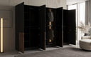 Moduro Serin – Armoire design à trois modules avec façade en bois et verre structuré