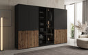 Moduro Arven – Dreimoduliger Design-Kleiderschrank mit Holz- und Glasfront