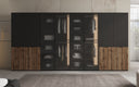 Moduro Kalen – Armoire design à quatre modules avec façades en bois et verre structuré