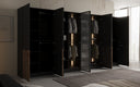 Moduro Kalen – Armoire design à quatre modules avec façades en bois et verre structuré