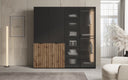 Moduro Ravel – Zweimoduliger Design-Kleiderschrank mit Holz- und Strukturglasfront