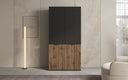 Moduro Naro – Design-Kleiderschrank mit dunklem Korpus und Holzdekor-Front