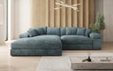 Designer Ecksofa Bernardo mit breiter Ottomane in Cord