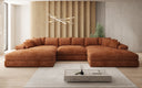 Designer Sofa Bernardo U mit breiter Ottomane in Cord