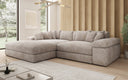 Designer Ecksofa Bernardo mit breiter Ottomane in Cord