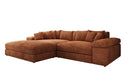 Designer Ecksofa Bernardo mit breiter Ottomane in Cord