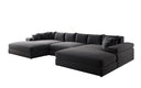 Designer Sofa Bernardo U mit breiter Ottomane in Strukturstoff