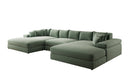 Designer Sofa Bernardo U mit breiter Ottomane in Strukturstoff