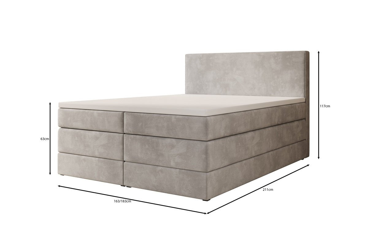 Boxspringbett Noren mit Stauraum in Samt