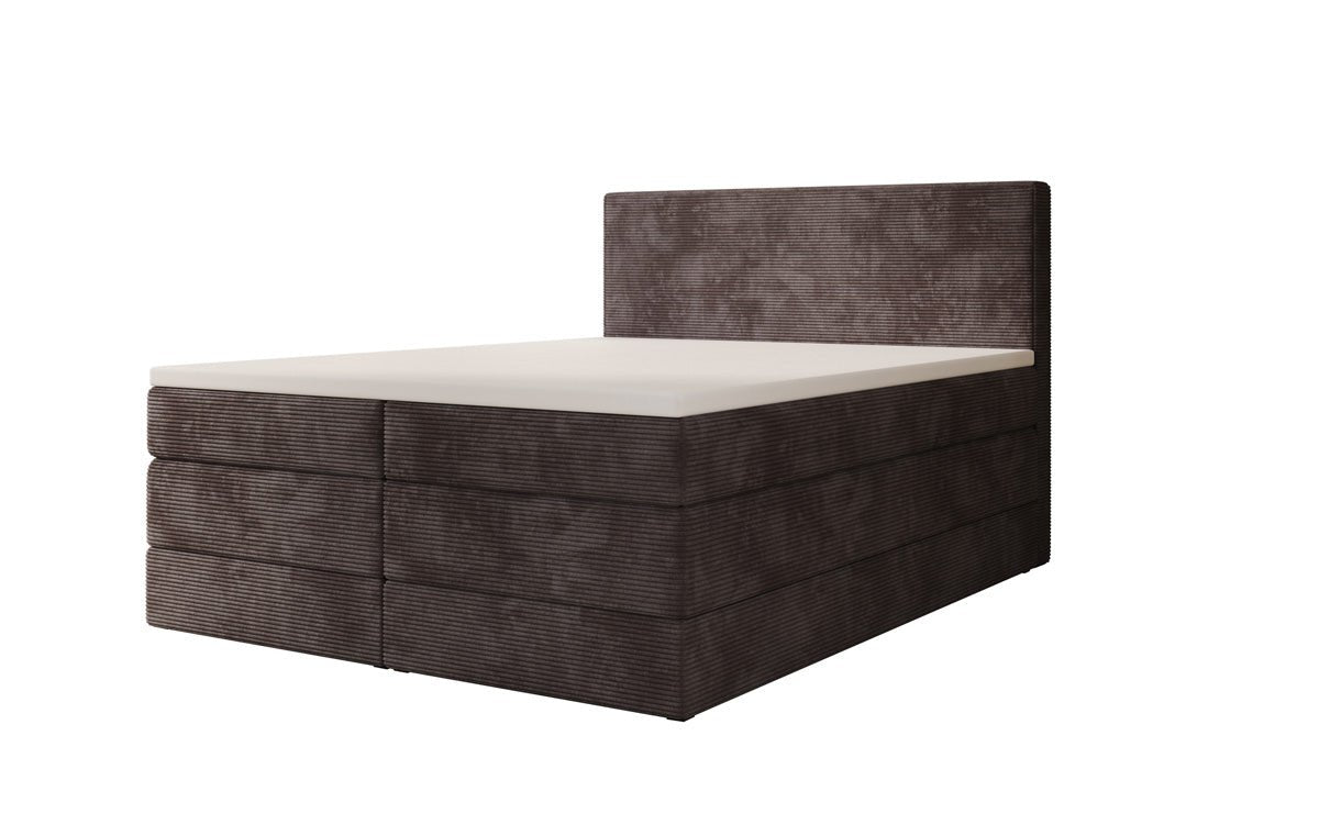 Lit boxspring Noren avec rangement en côtelé