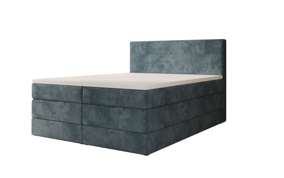 Lit boxspring Noren avec rangement en côtelé
