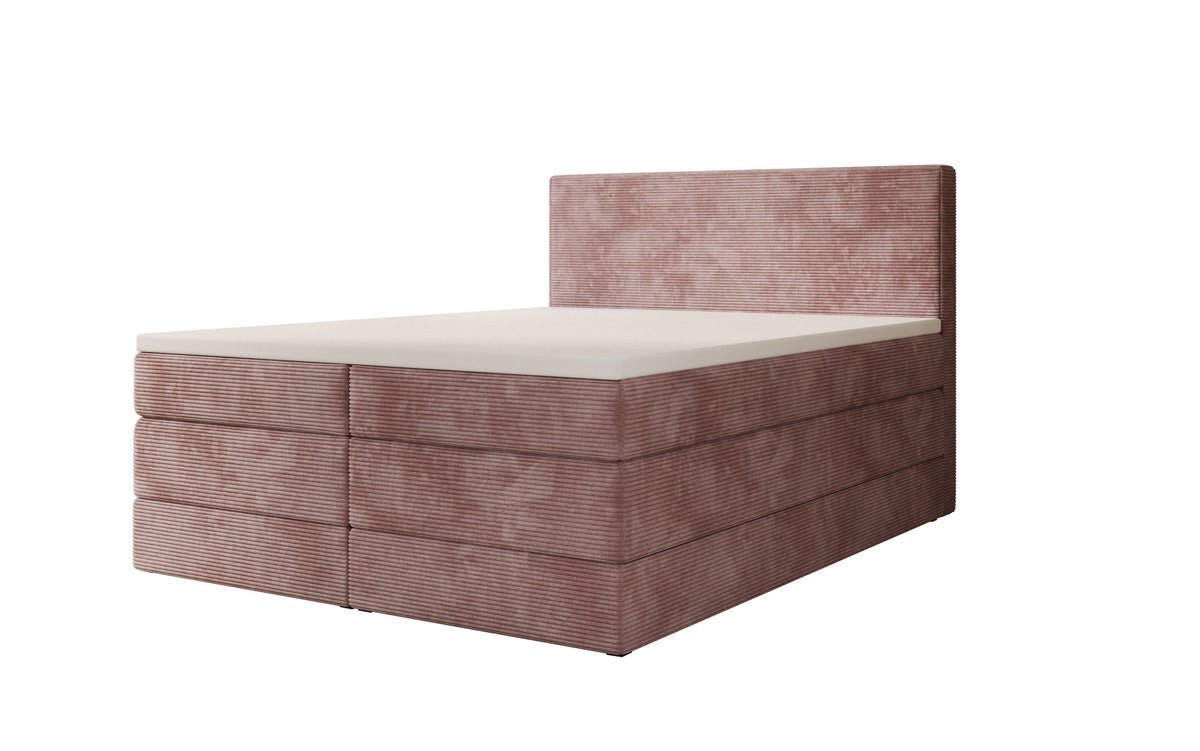 Lit boxspring Noren avec rangement en côtelé