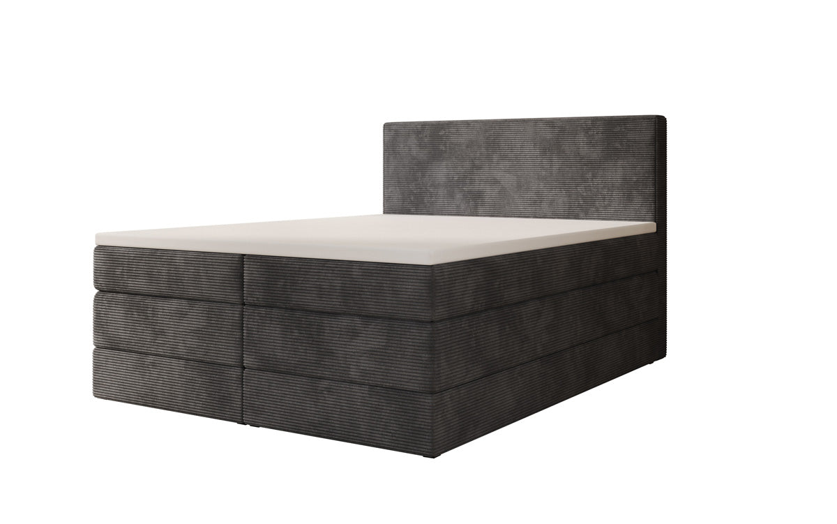 Lit boxspring Noren avec rangement en côtelé
