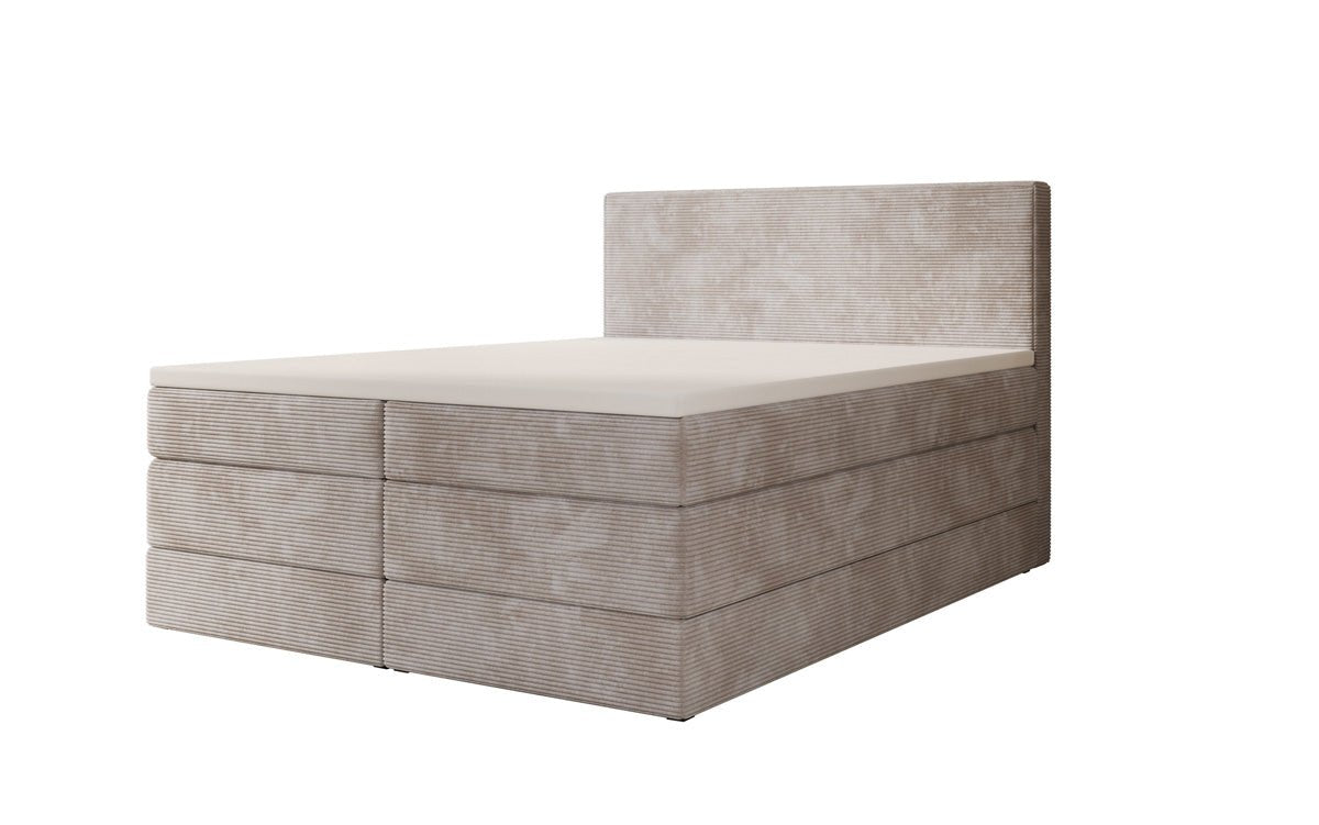 Lit boxspring Noren avec rangement en côtelé